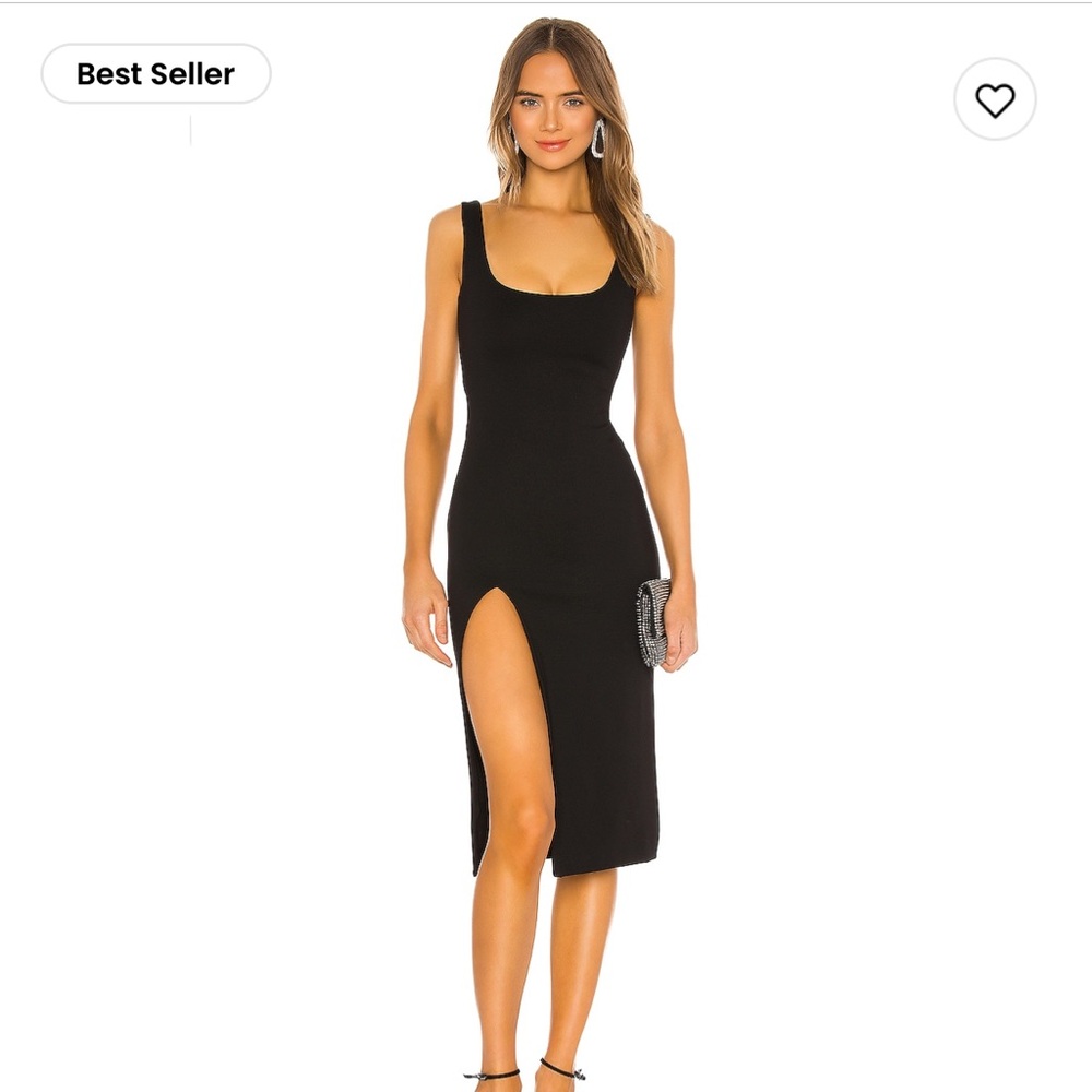 NBD Thom Midi Dress in Black, size Small